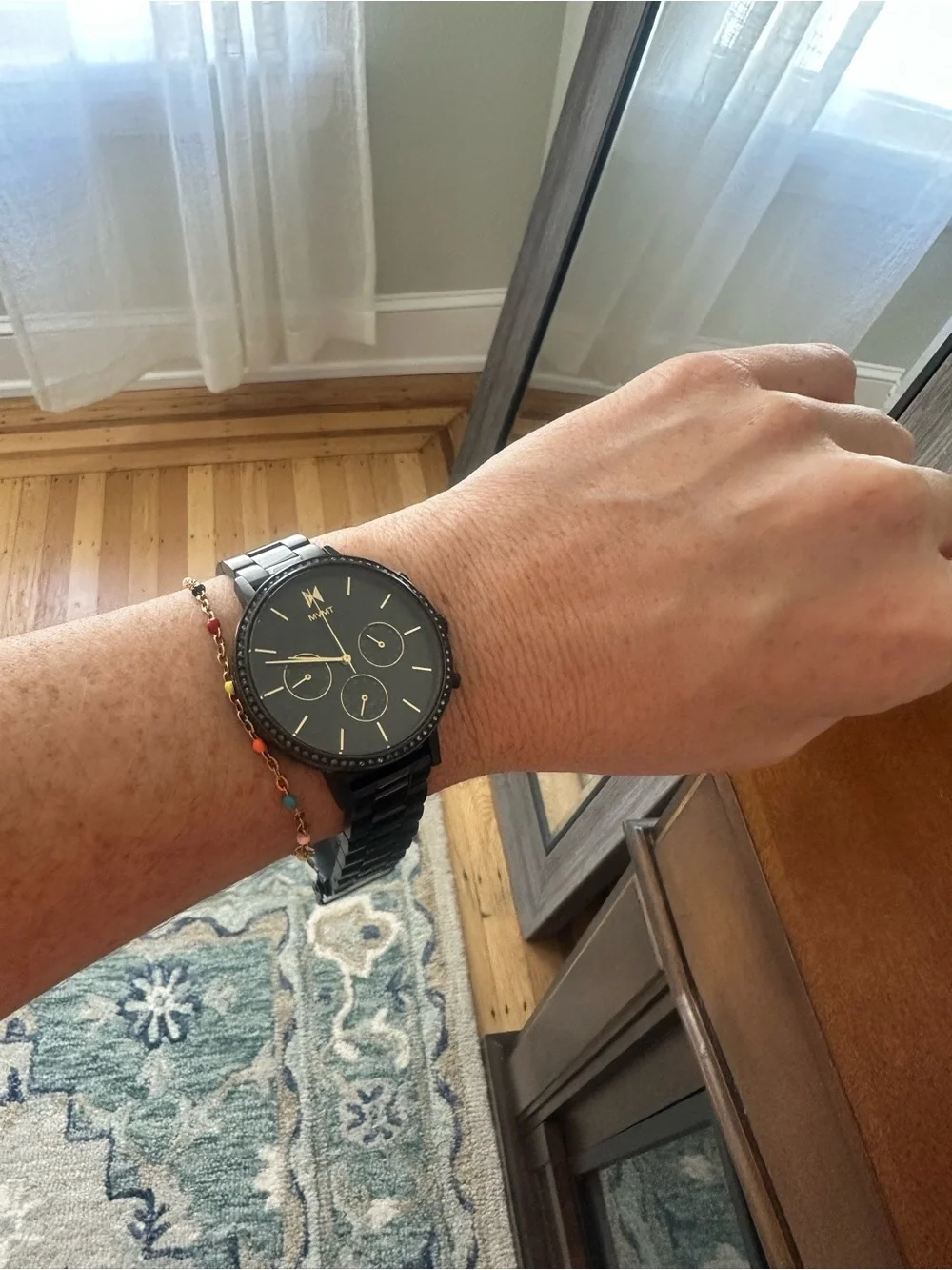 MVMT Unisex Black Stainless Steel Chronograph with Gold Accents